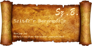 Szitár Berengár névjegykártya